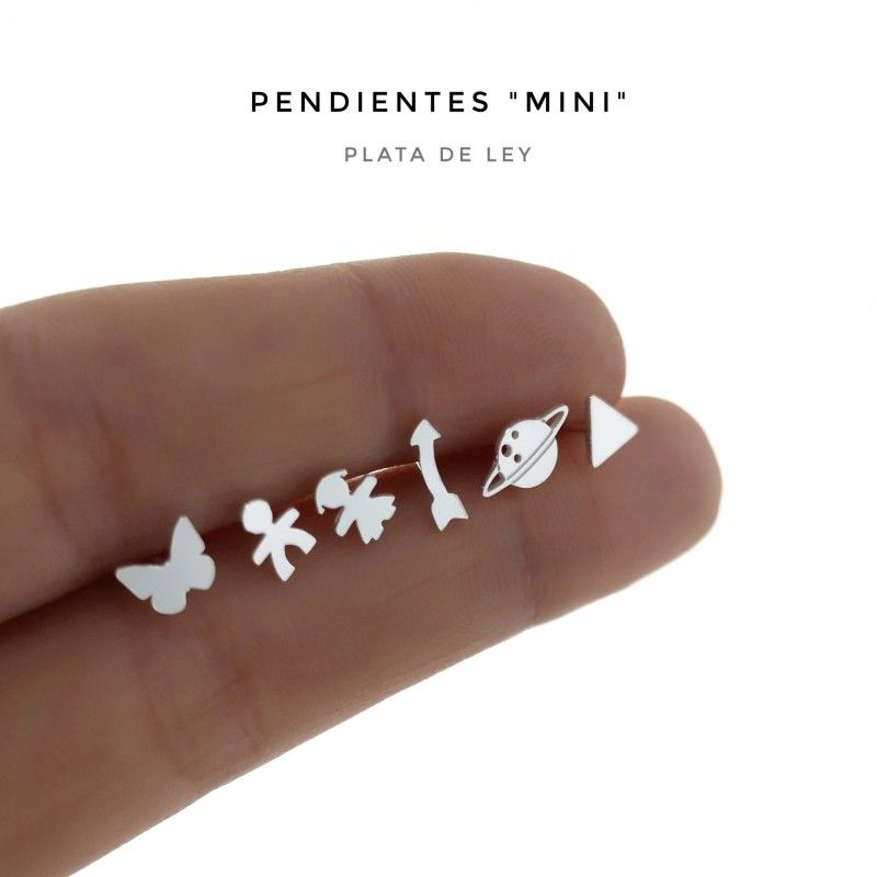 Pendiente mini en Plata de ley varios diseños (Unidad) 1
