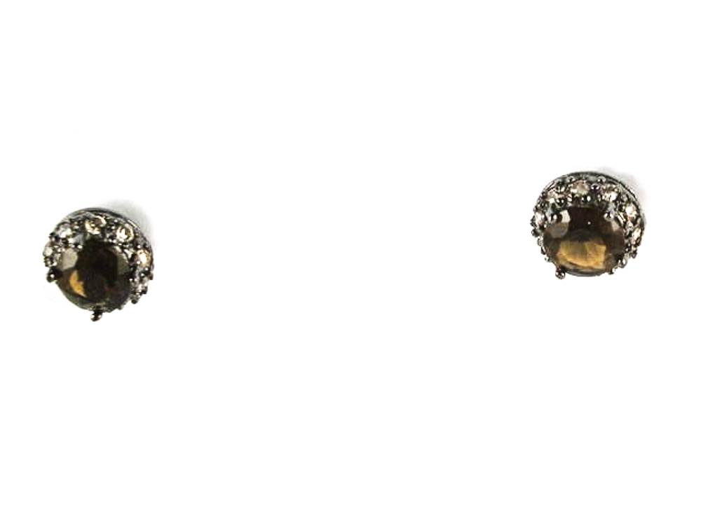 Pendientes Circonitas coffee en Plata de ley y rodio negro 1