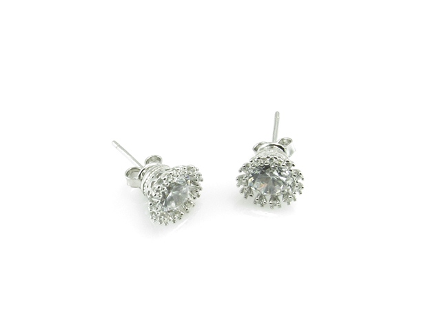 Pendientes flor de Plata con circonitas