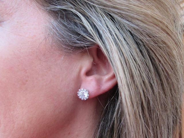 Pendientes flor de Plata con circonitas 1