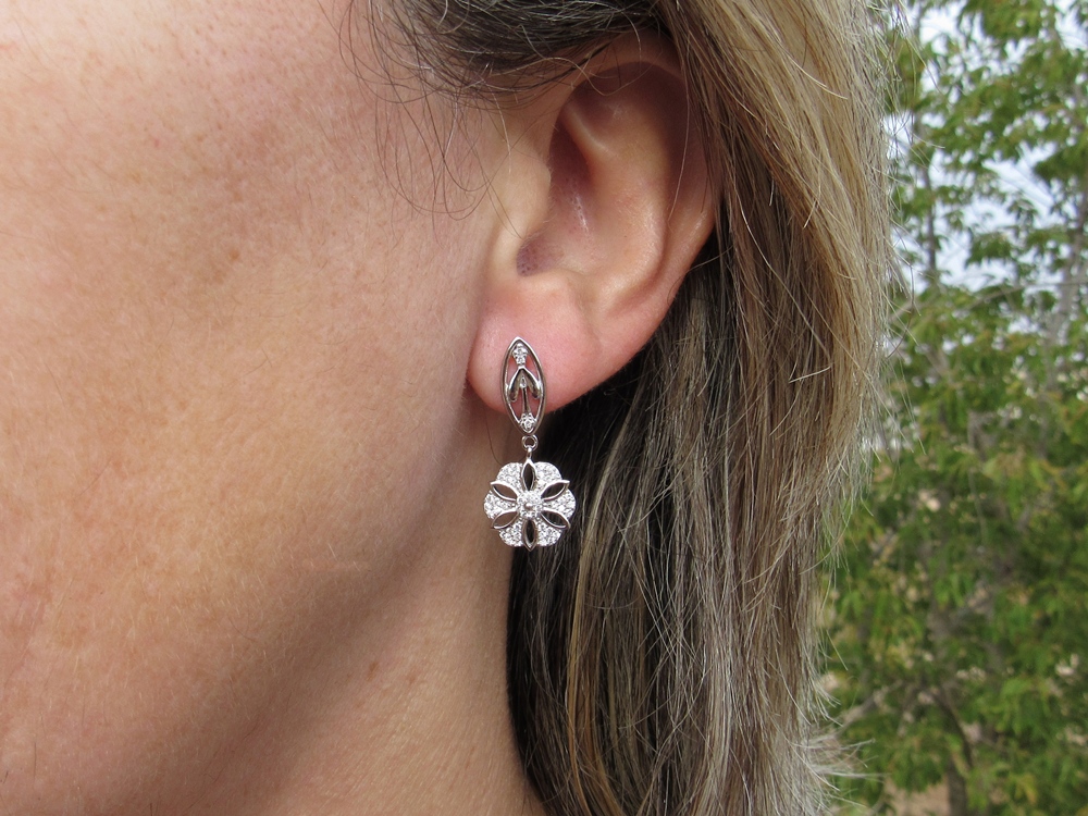 Pendientes para mujer en Plata rodiada y Circonitas micro 1
