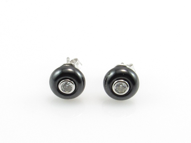 Pendientes negros de Plata y Circonitas