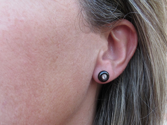Pendientes negros de Plata y Circonitas 1