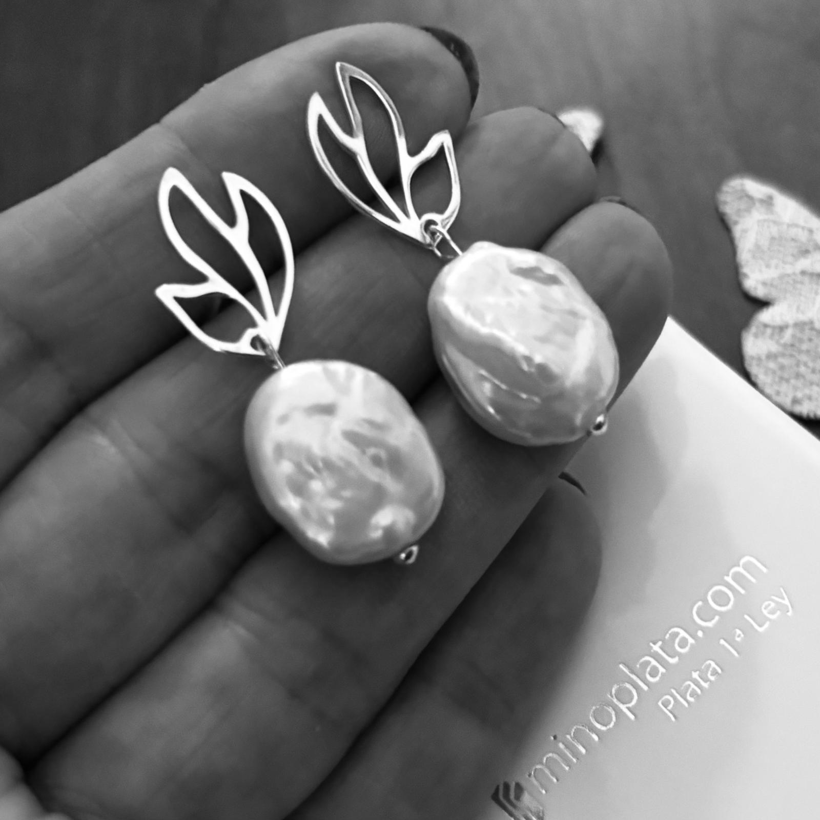 Pendientes de Plata de ley calada con Perlas barrocas 4