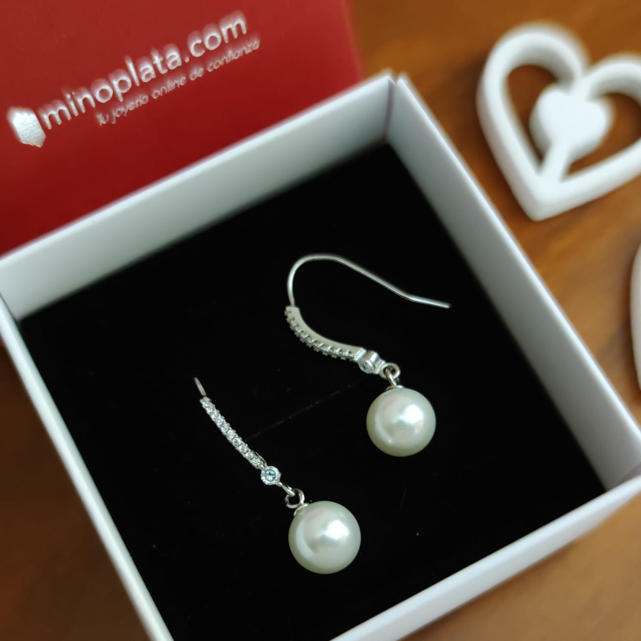 Pendientes Perla cultivada en Plata rodiada con Circonitas 3