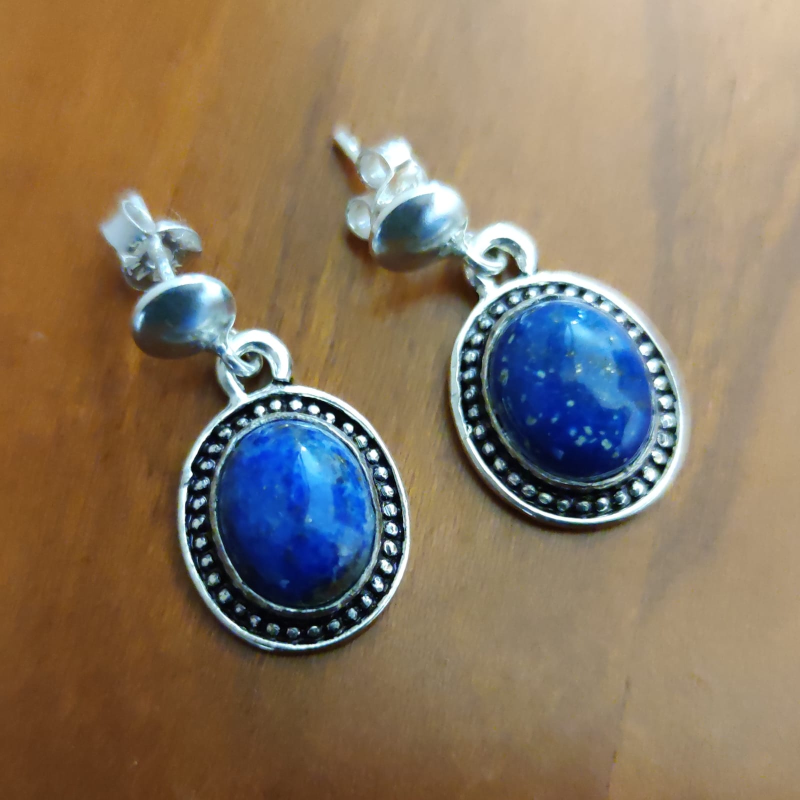 Pendientes de Plata de ley con piedra azul Lapislázuli