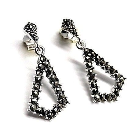 Pendientes de Plata vieja con Marquesitas