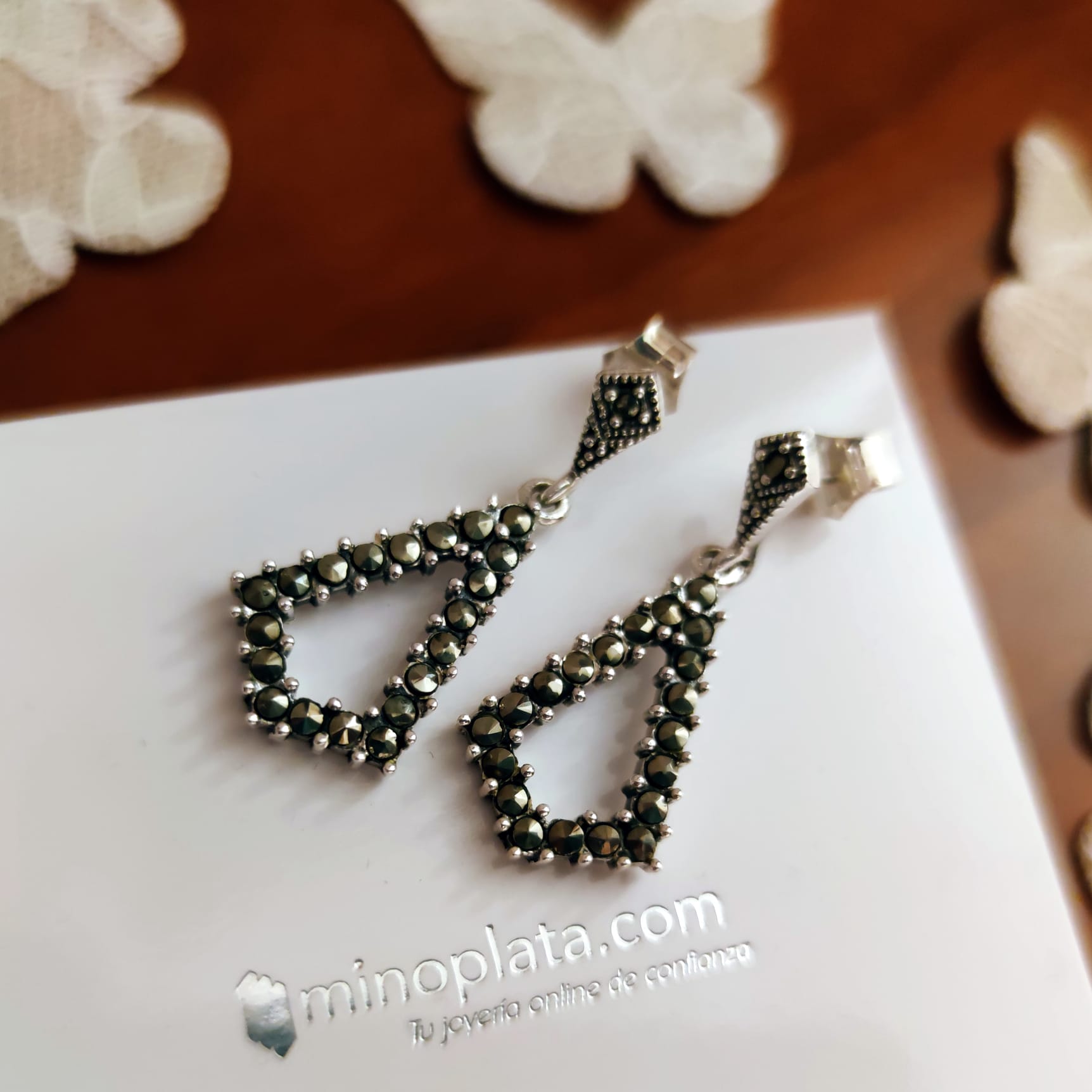 Pendientes de Plata vieja con Marquesitas 1