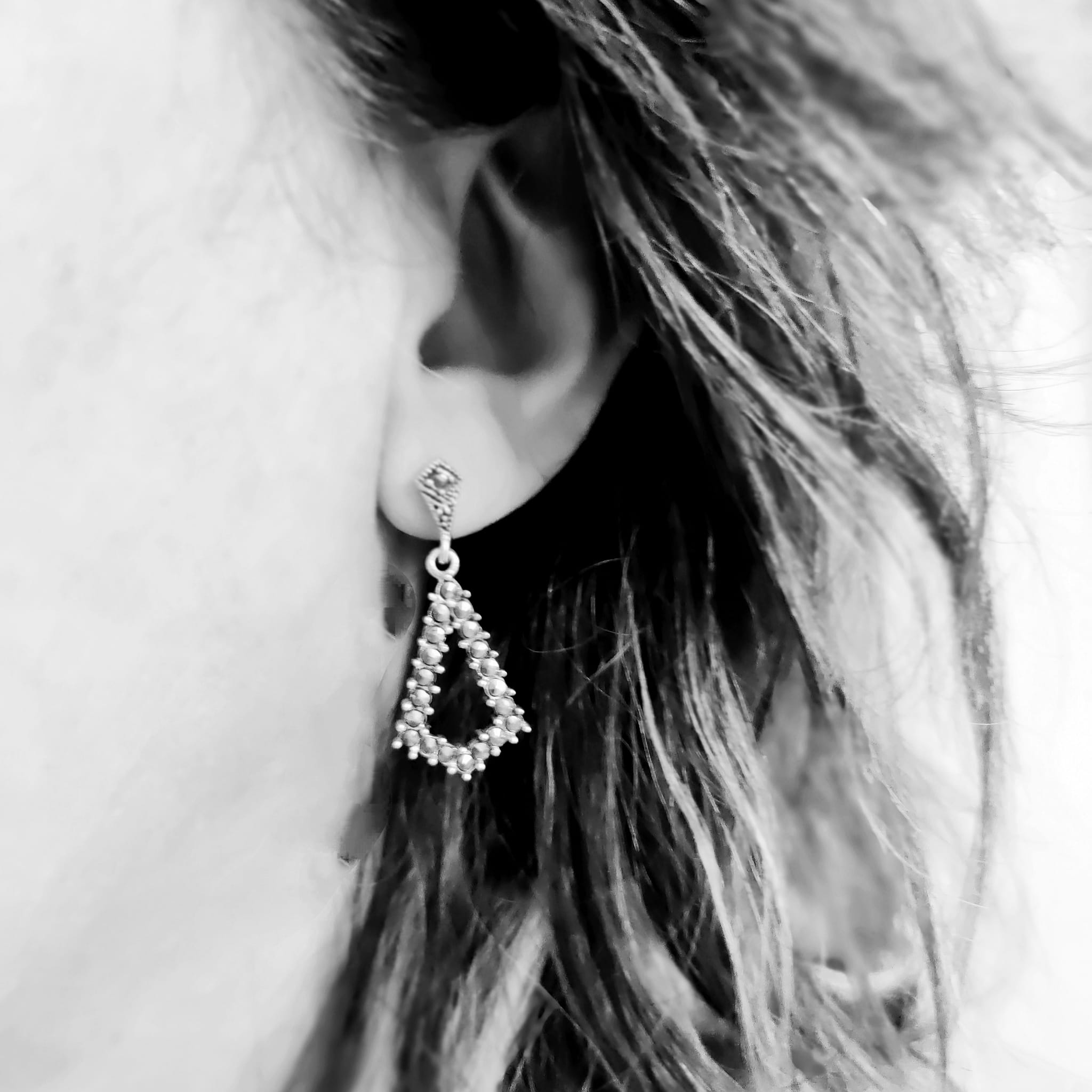 Pendientes de Plata vieja con Marquesitas 4