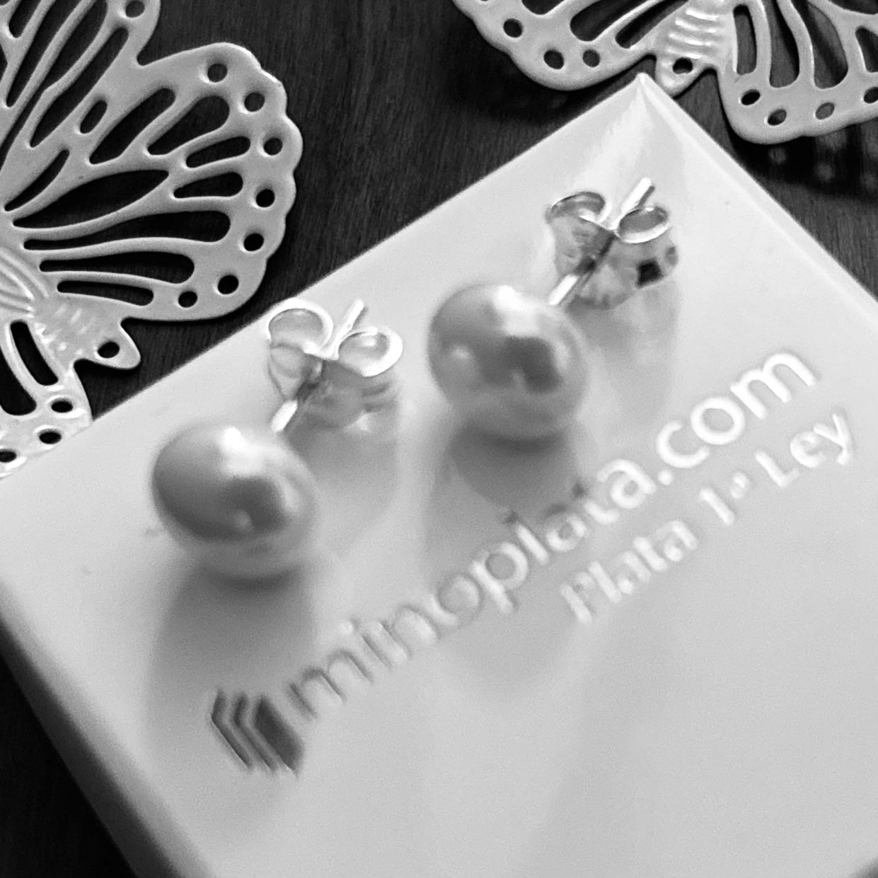 Pendientes Perla nácar 8mm en Plata de ley 925