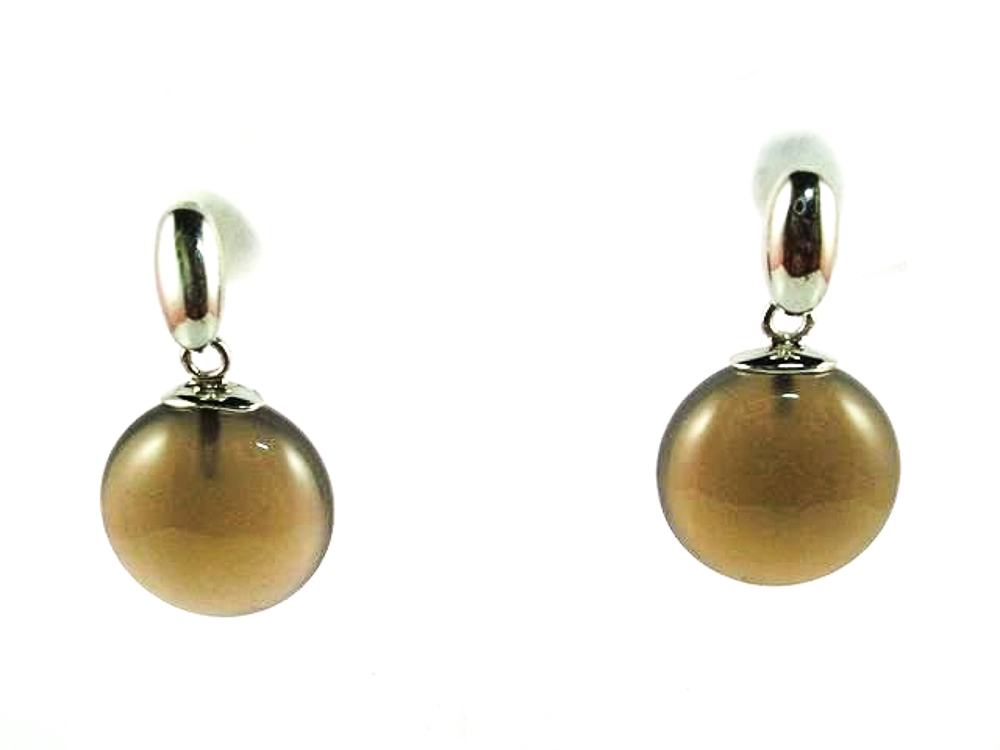 Pendientes Agatha gris y Plata de ley rodiada