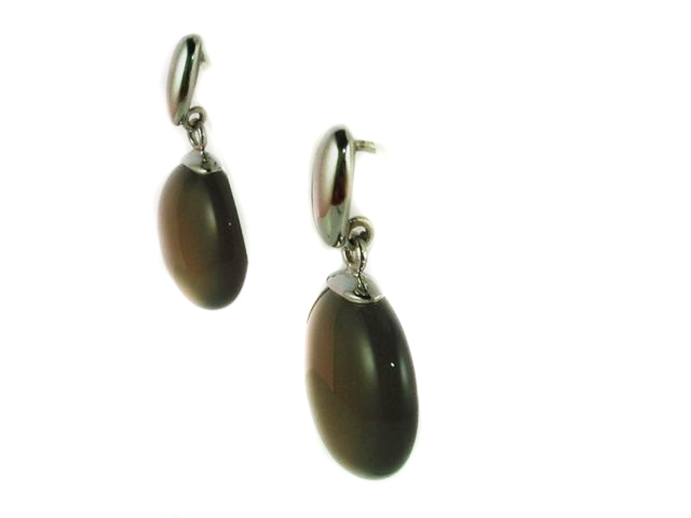 Pendientes Agatha gris y Plata de ley rodiada 1