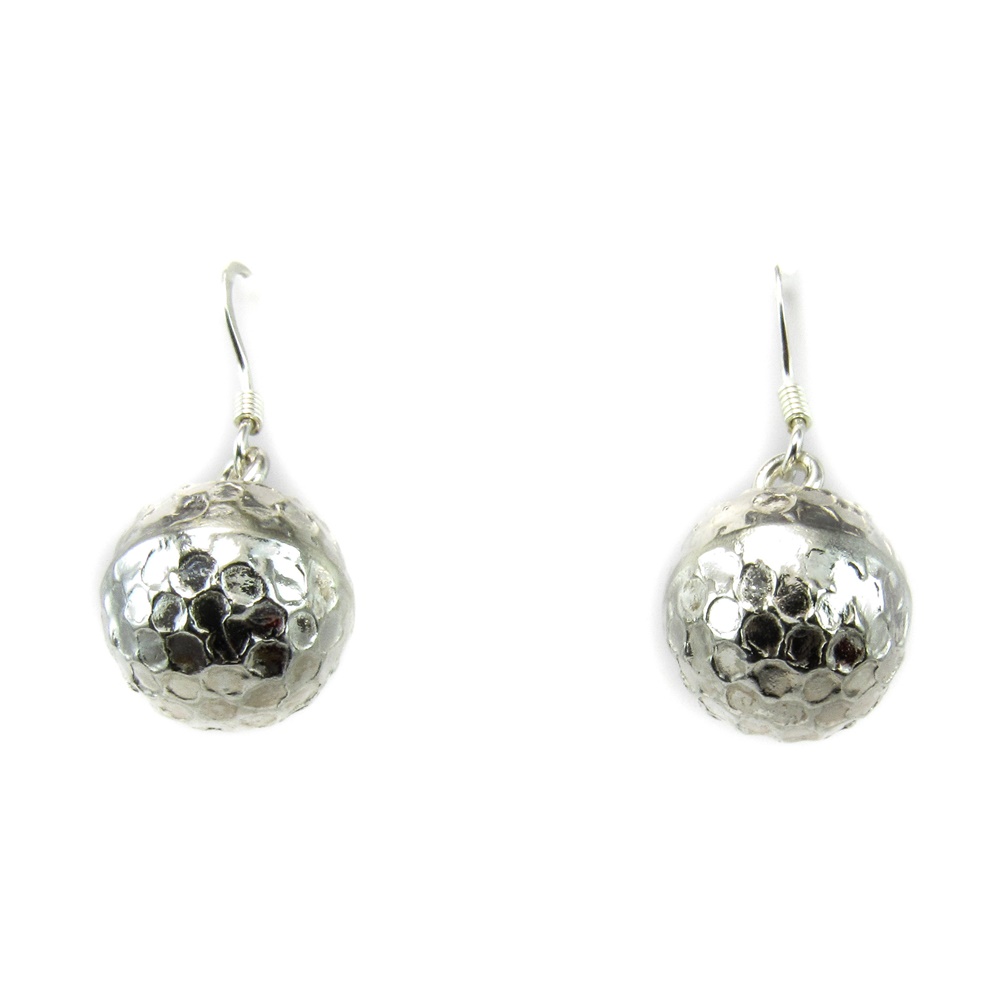 Pendientes de Plata Bola 12 Mm. con talla balon