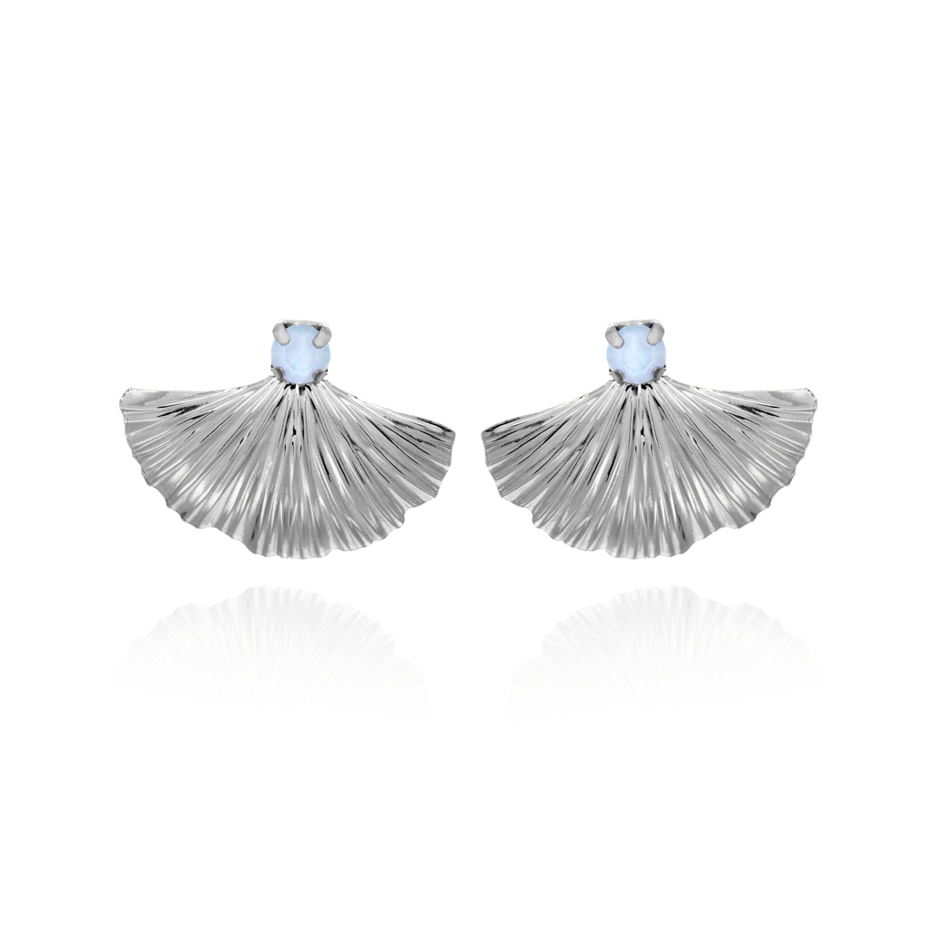 Pendientes Valentina Victoria Cruz de Plata y Cristal azul