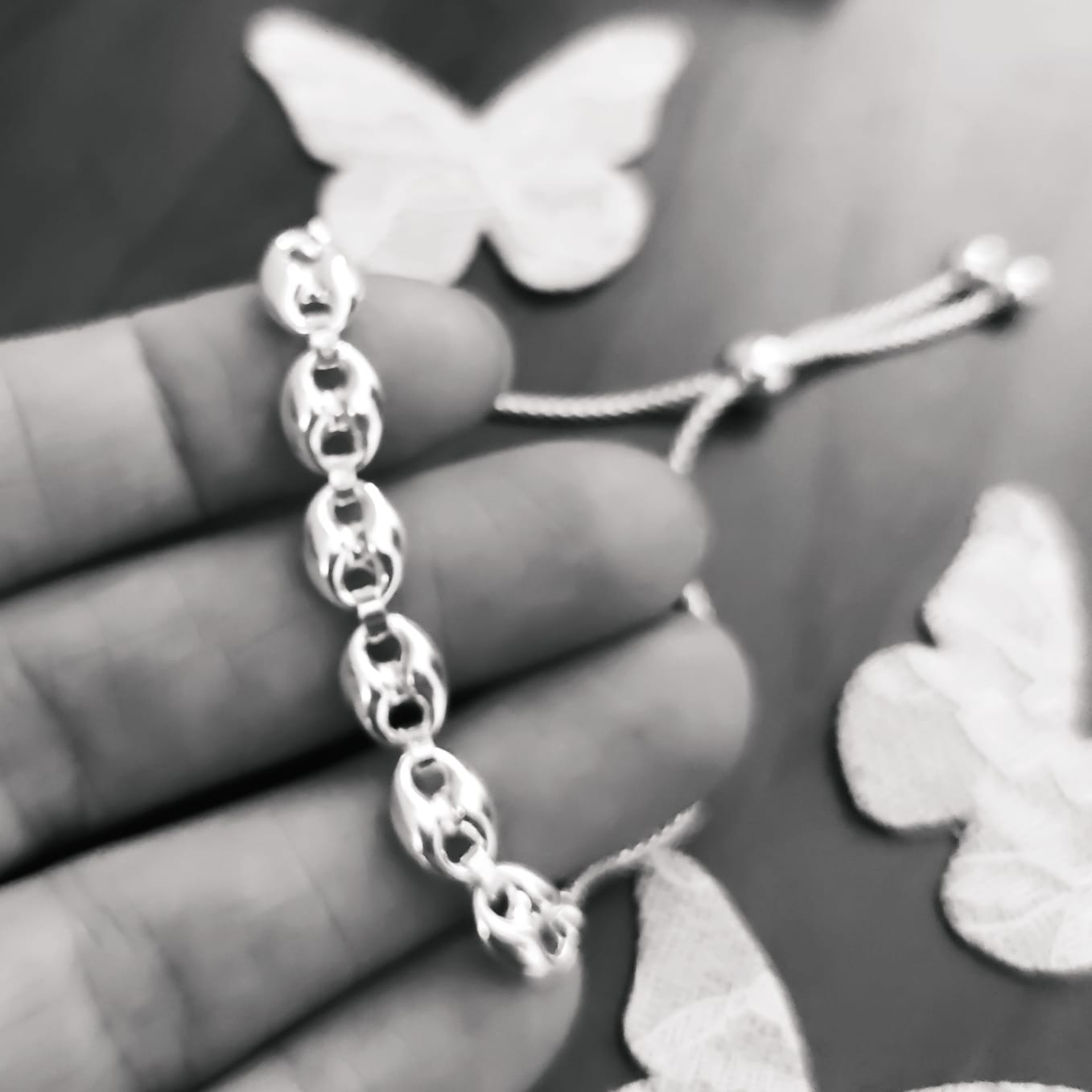 Pulsera ajustable de Plata de ley con eslabones calabrote 1