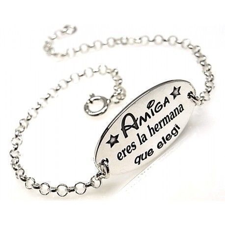 Pulsera Plata con mensaje 