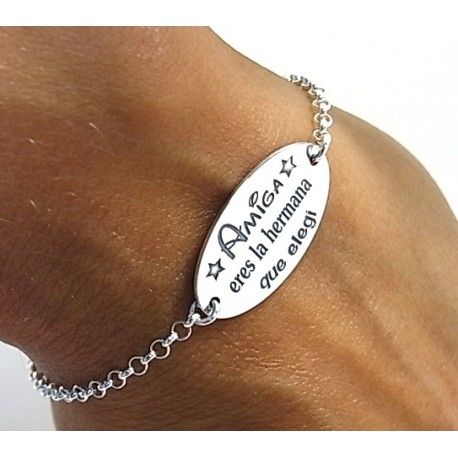 Pulsera Plata con mensaje 