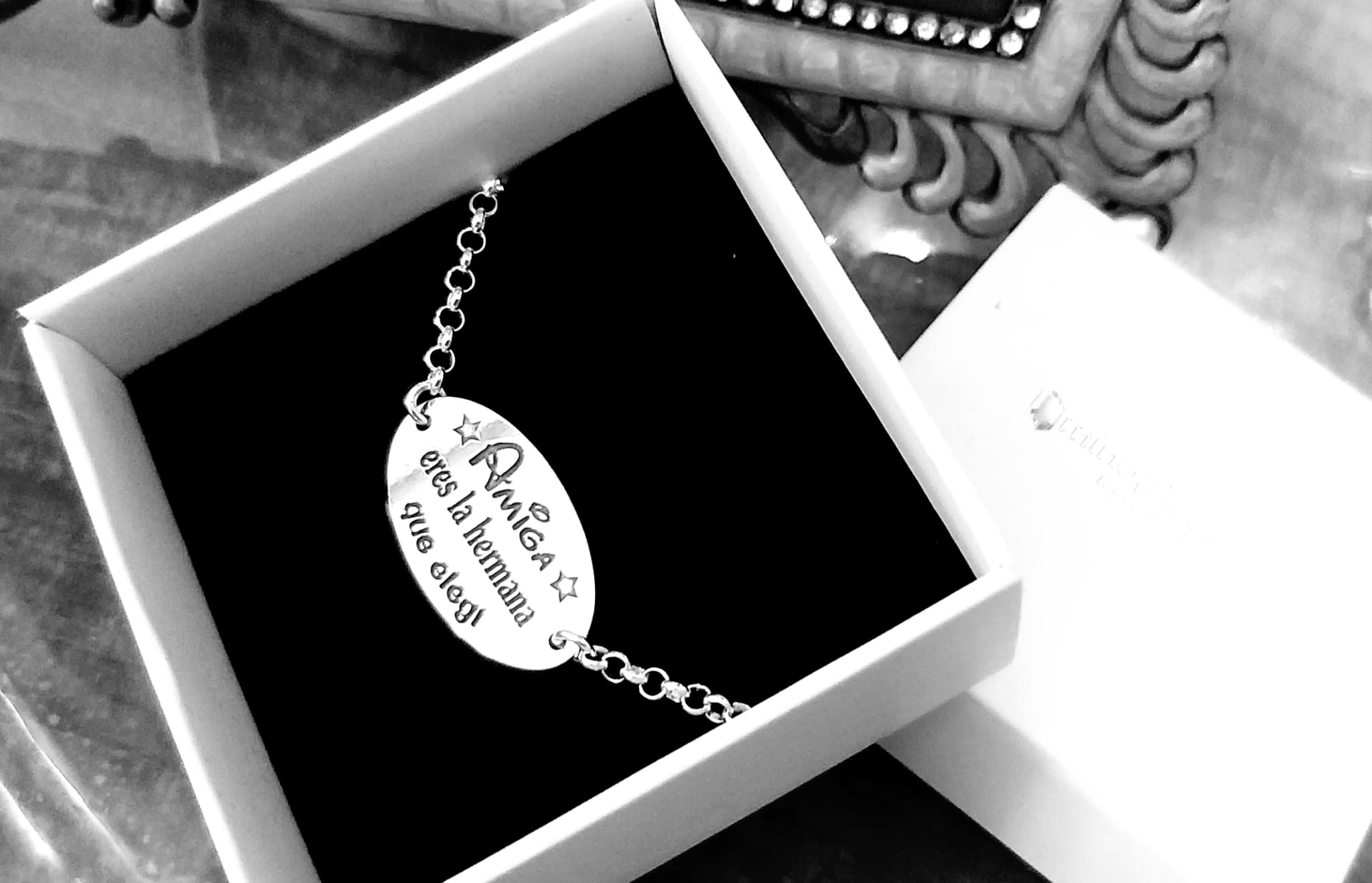 Pulsera Plata con mensaje 
