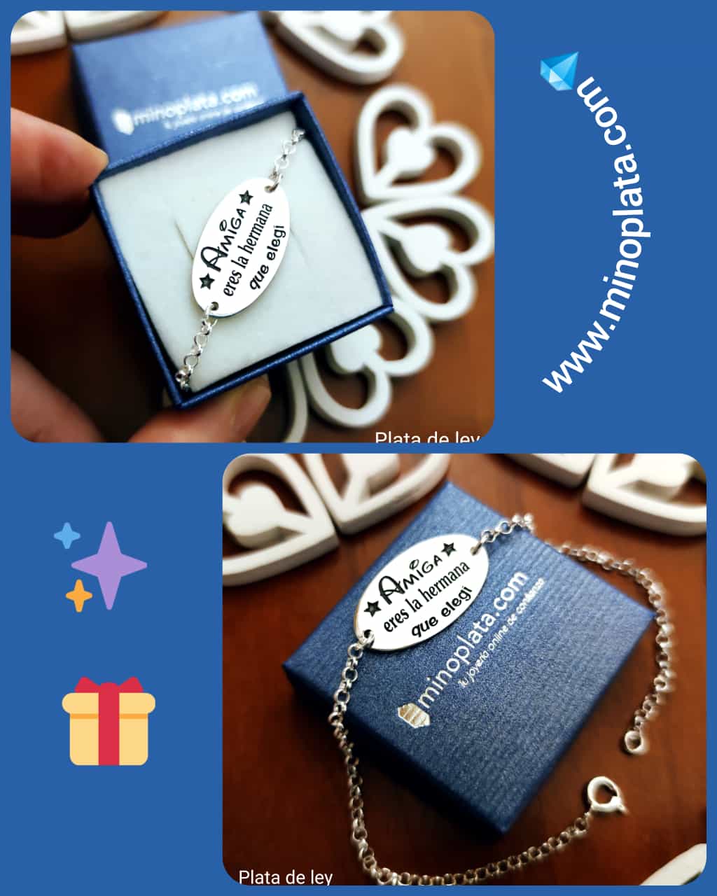 Pulsera Plata con mensaje 