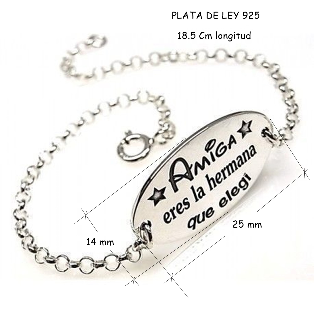 Pulsera Plata con mensaje 