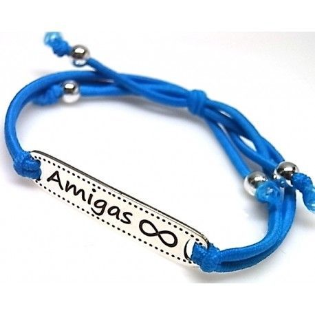 Pulsera amigas infinito Plata y elástica 1