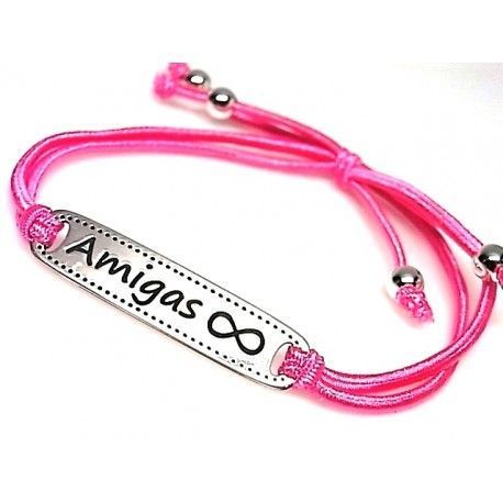 Pulsera amigas infinito Plata y elástica 2