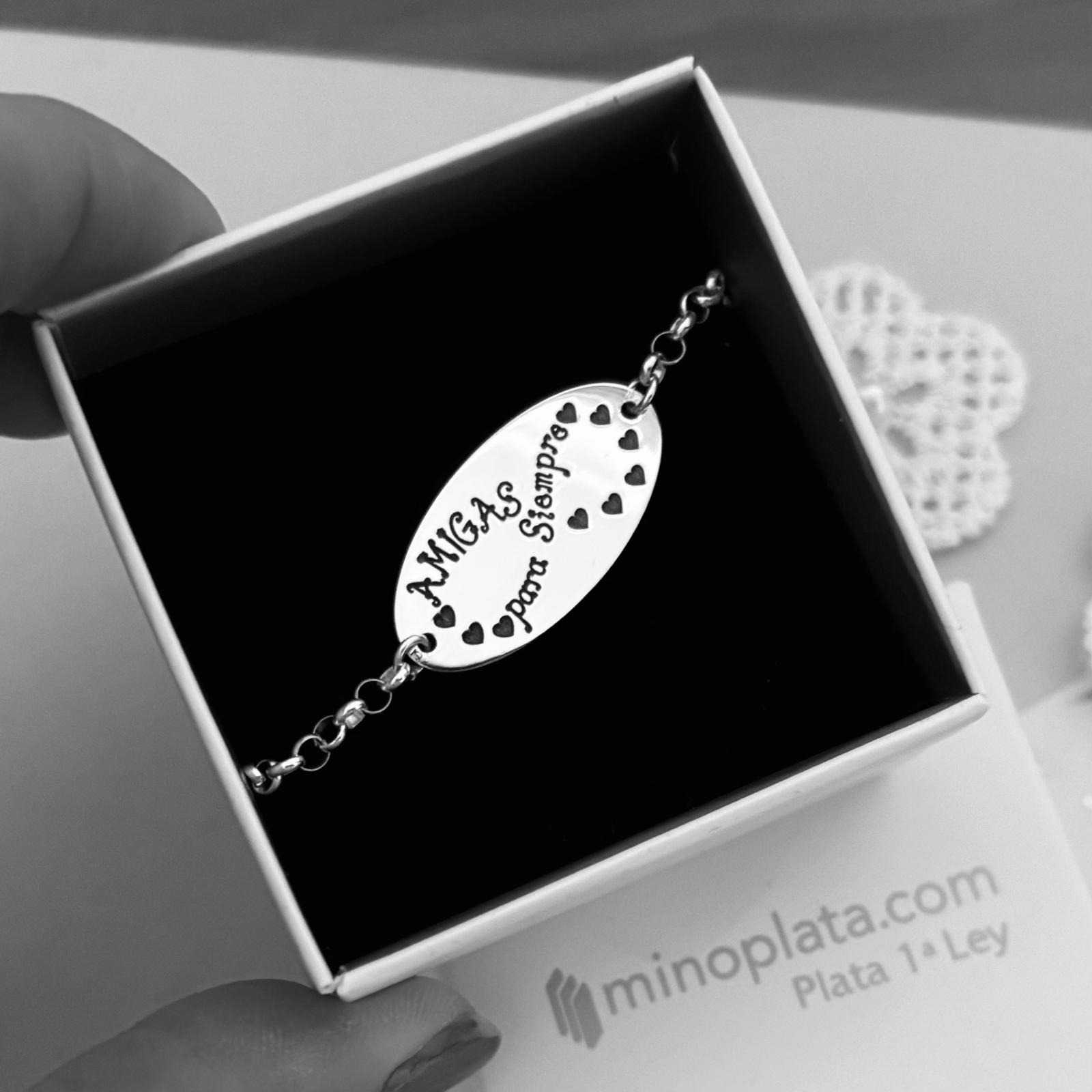 Pulsera amigas para siempre infinito de Plata de ley 2