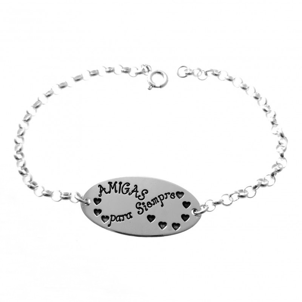 Pulsera amigas para siempre infinito de Plata de ley