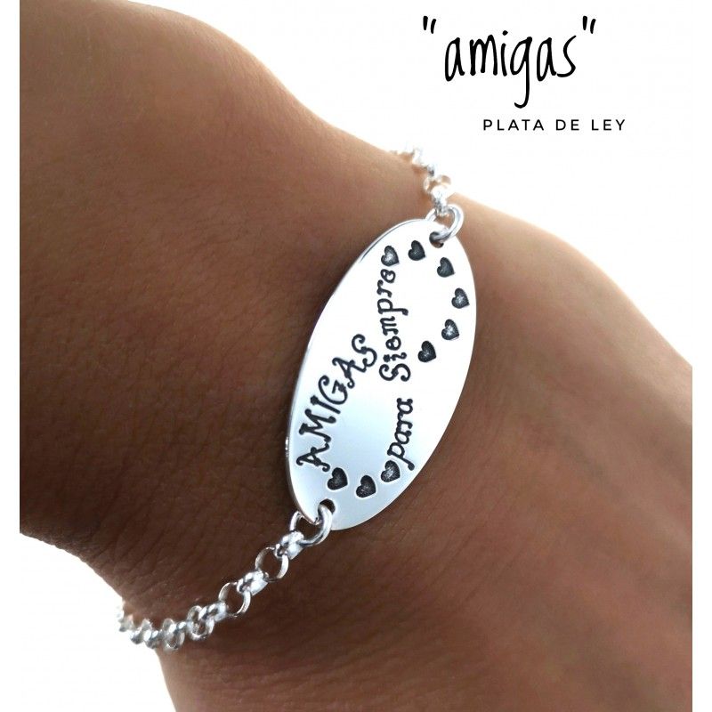 Pulsera amigas para siempre infinito de Plata de ley 3