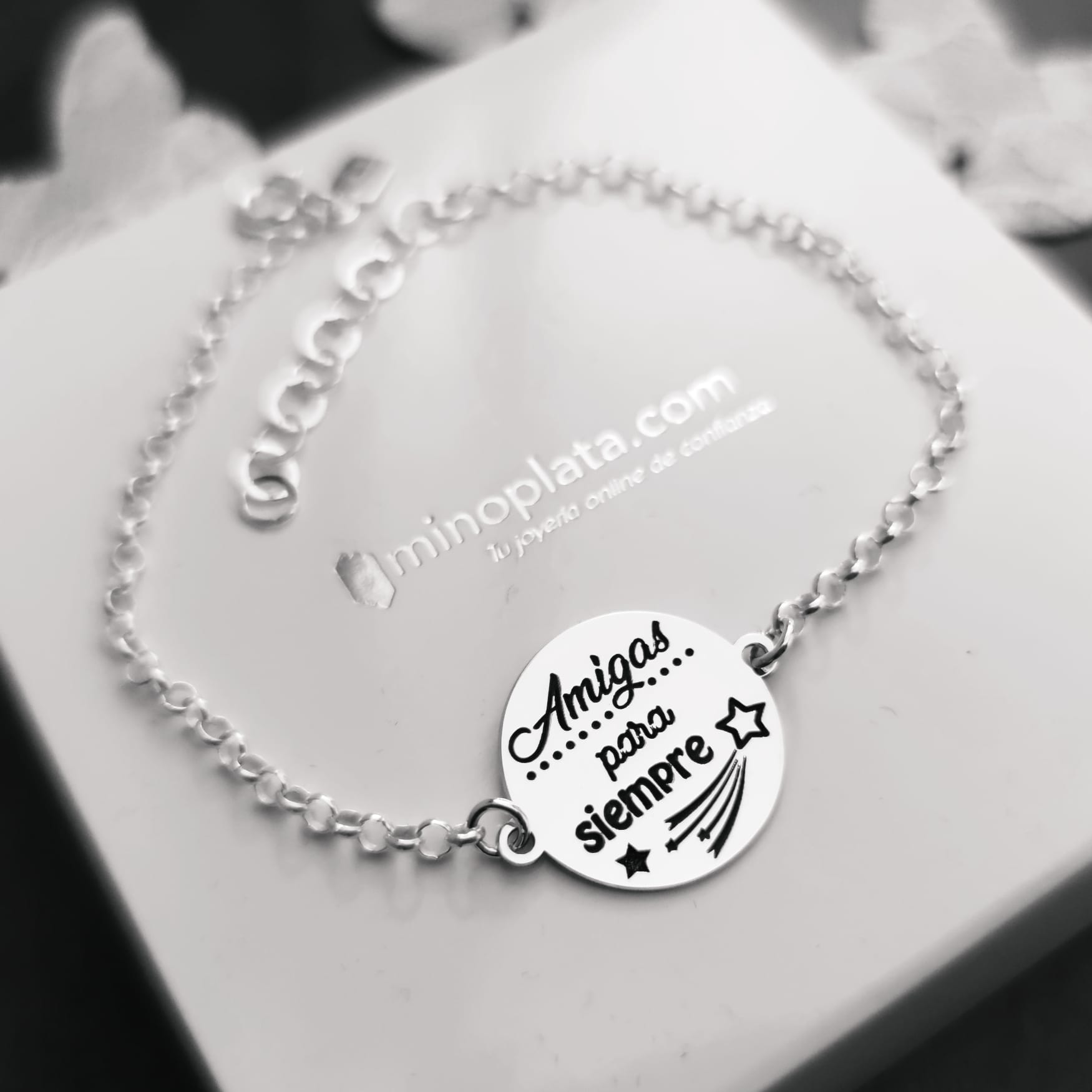 Pulsera de Plata amigas para siempre estrellas 4
