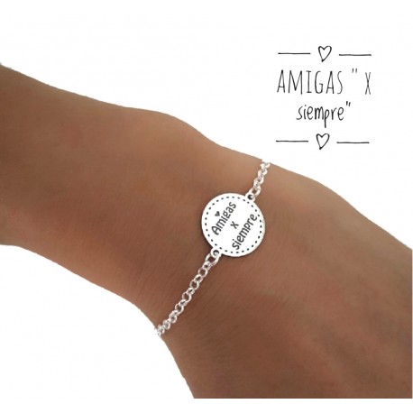 Pulsera Amigas x siempre de Plata de ley_1