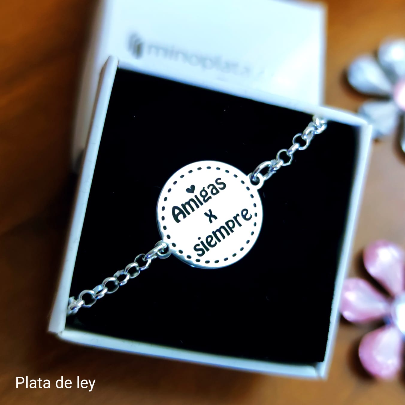 Pulsera Amigas x siempre de Plata de ley 4