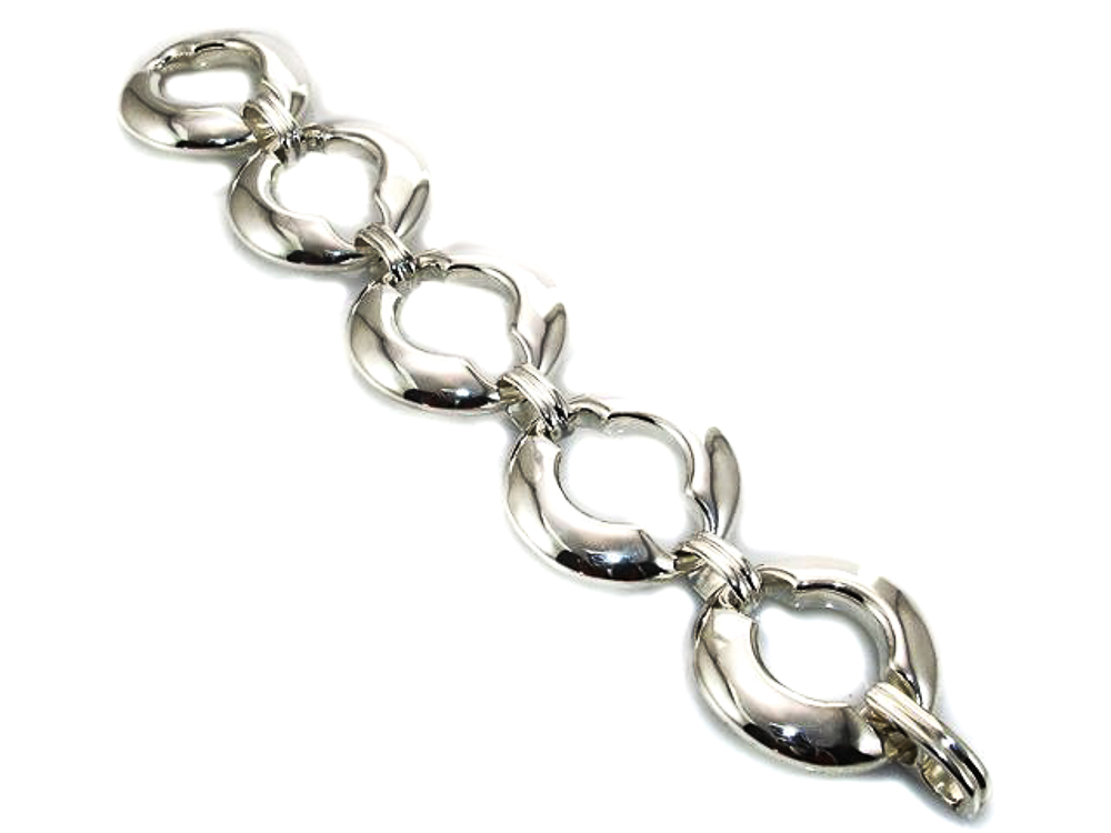 Pulsera de Plata de Ley lisa circulos anchos 1