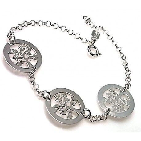 Pulsera de Plata de ley con Árboles de la Vida
