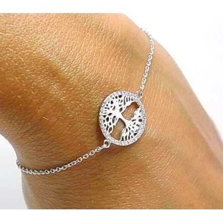 Pulsera Árbol de la Vida de Plata y Circonitas 1