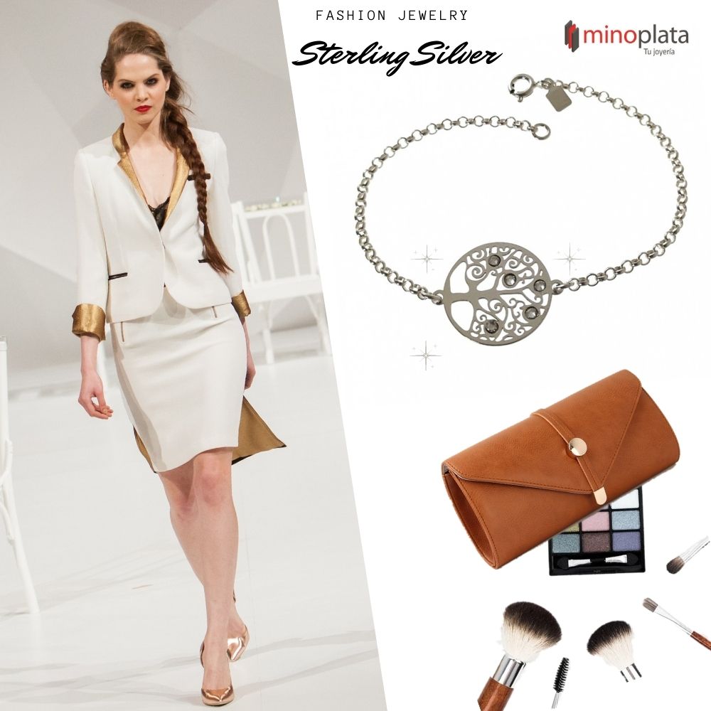 Pulsera Árbol de la Vida de Plata de ley calada y Circonitas 3