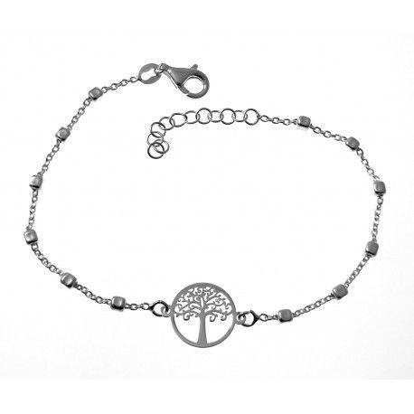 Pulsera de Plata de ley con el árbol de la vida para mujer