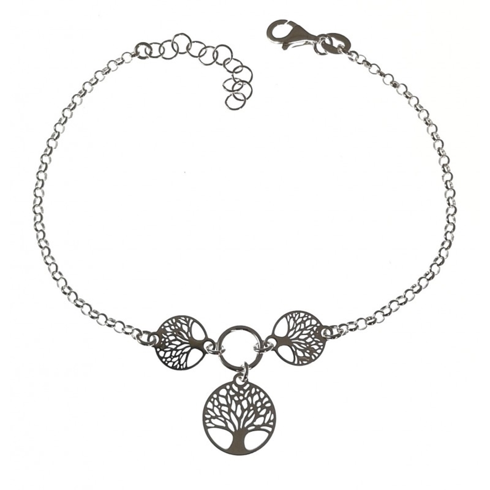 Pulsera árboles de la vida de Plata de ley para mujer