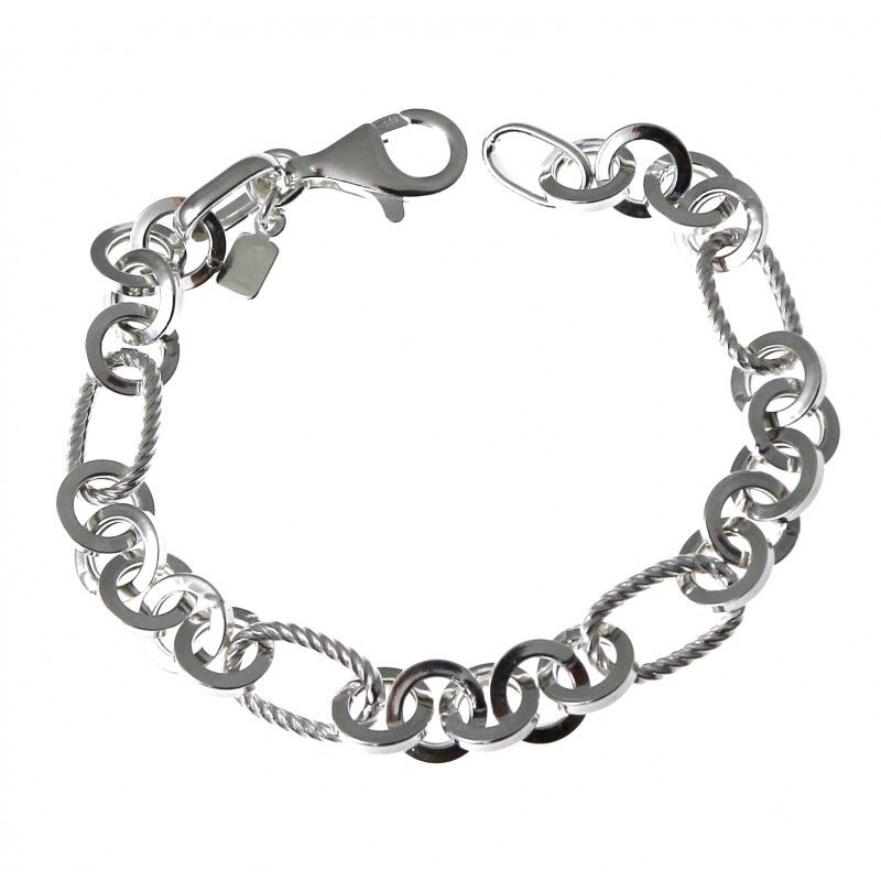 Pulsera de Plata de ley con eslabones huecos
