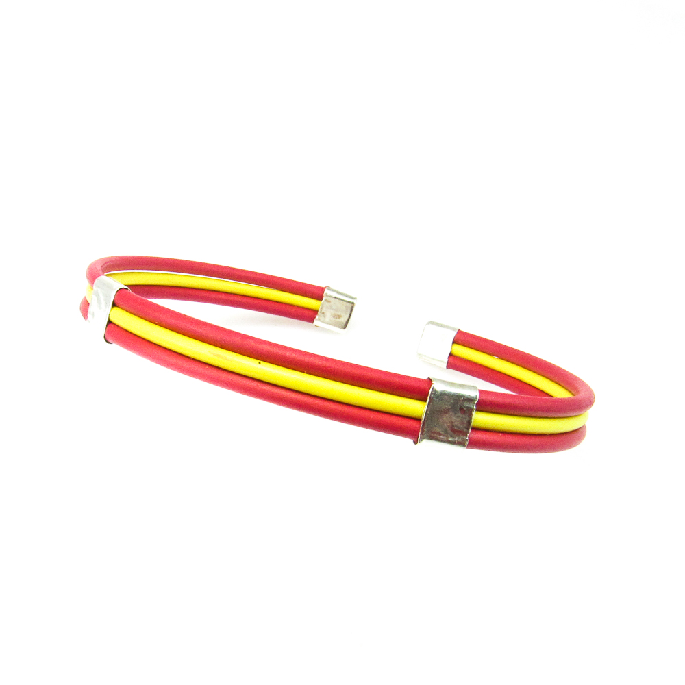 Pulsera de Caucho y Plata de ley bandera de España para mujer