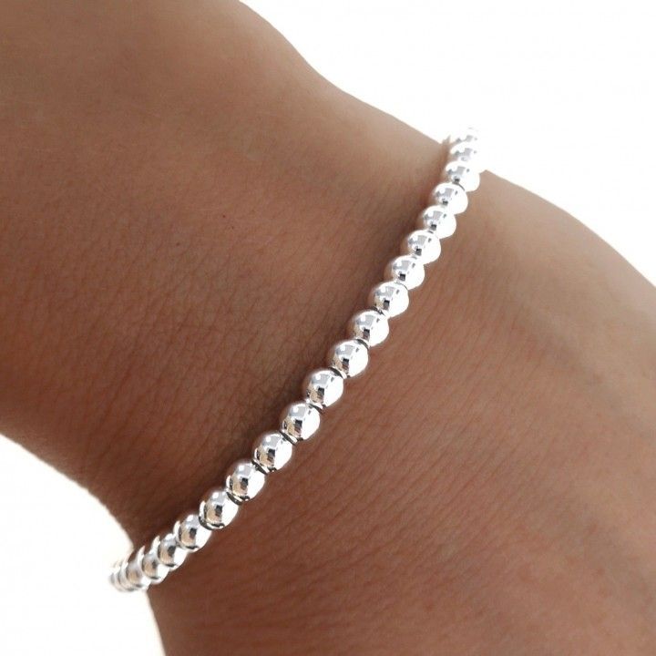 Pulsera bolas de Plata de ley 4mm 1
