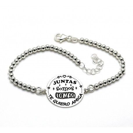 Pulsera bolas de Plata para amigas 