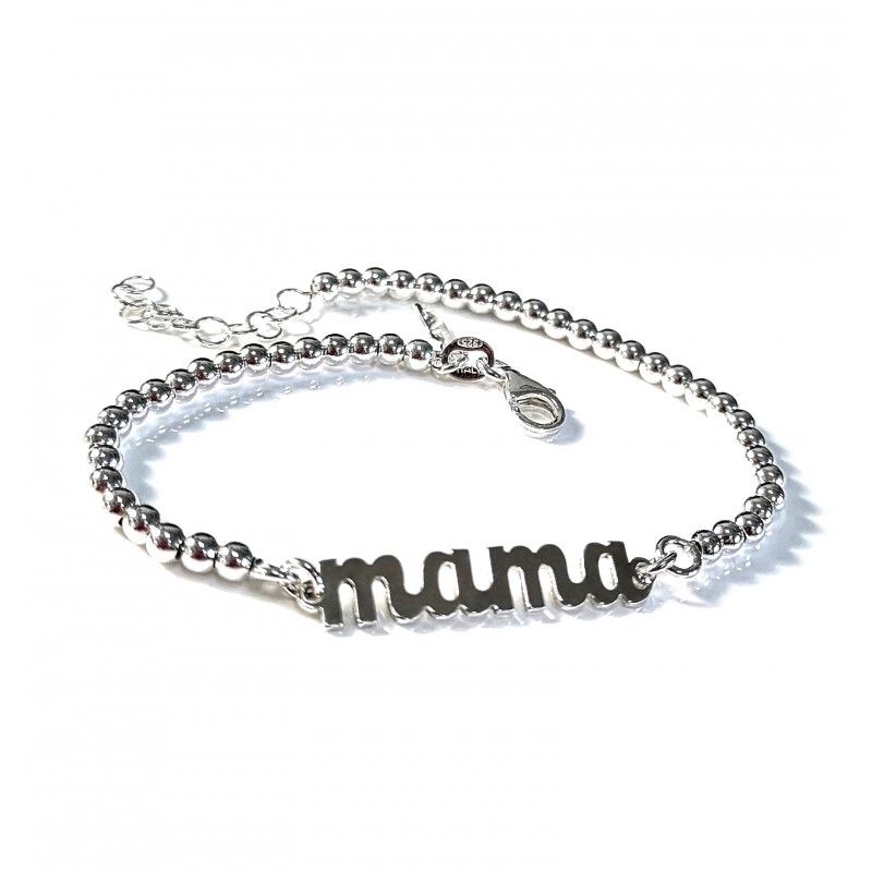 Pulsera bolas de Plata de ley para mama