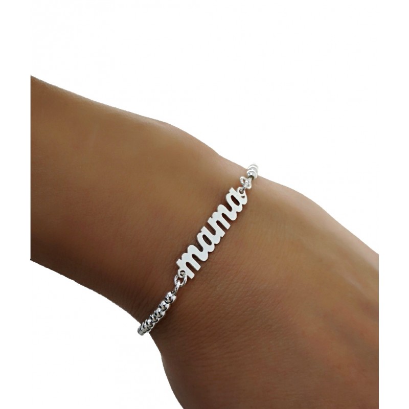 Pulsera bolas de Plata de ley para mama 1
