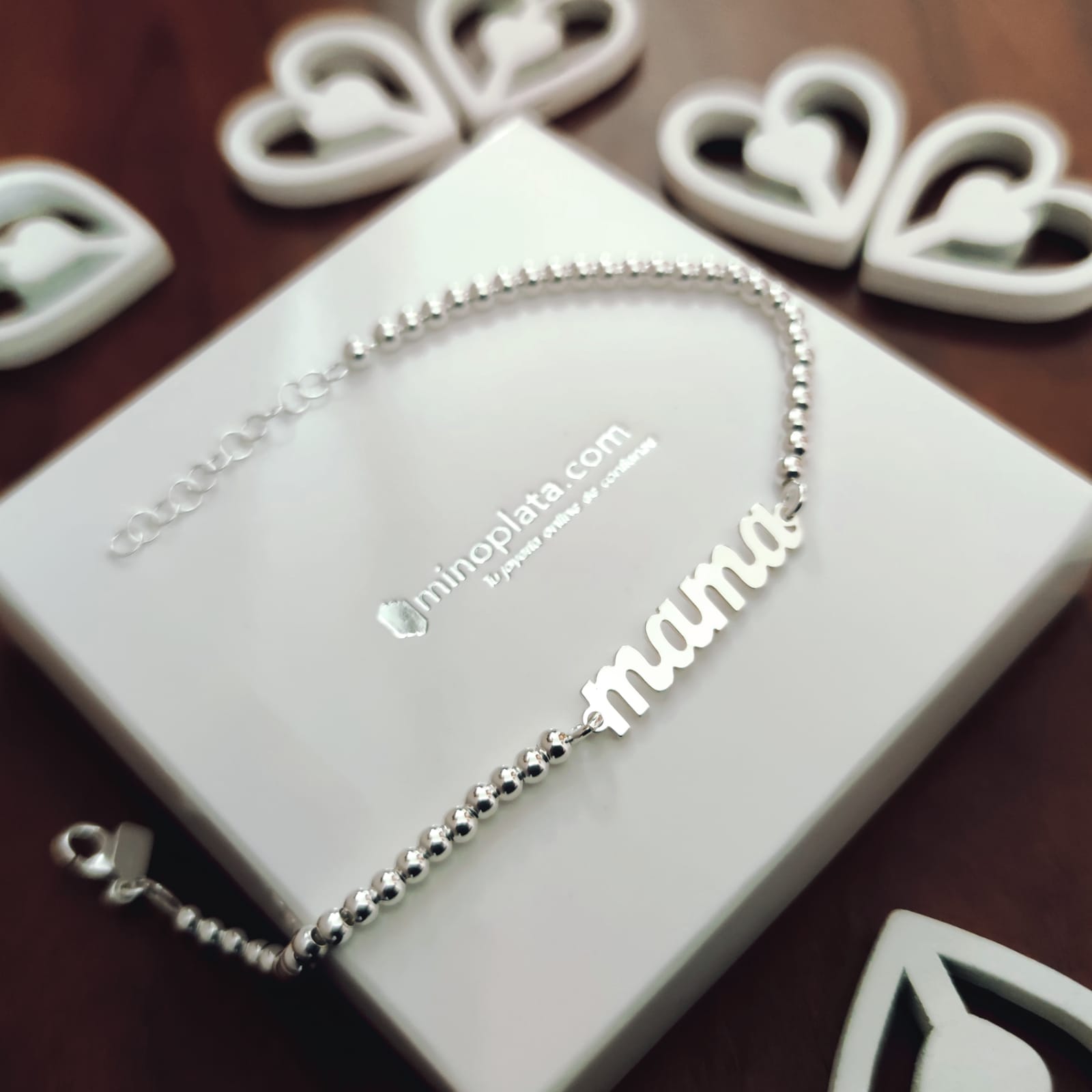 Pulsera bolas de Plata de ley para mama 4