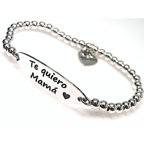 Pulsera elástica bolas de Plata 