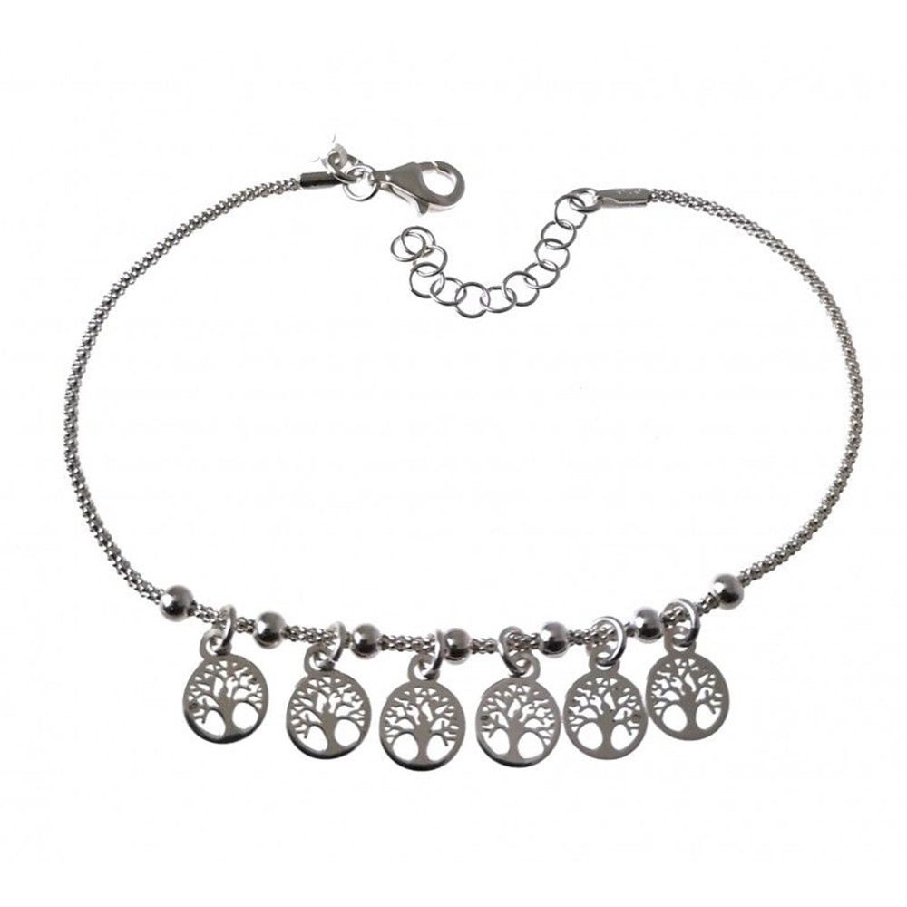 Pulsera árboles de la vida colgantes de Plata de ley