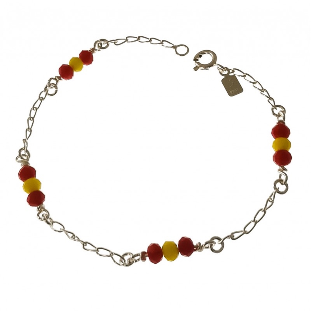 Pulsera de Plata de ley con piedras bandera de España