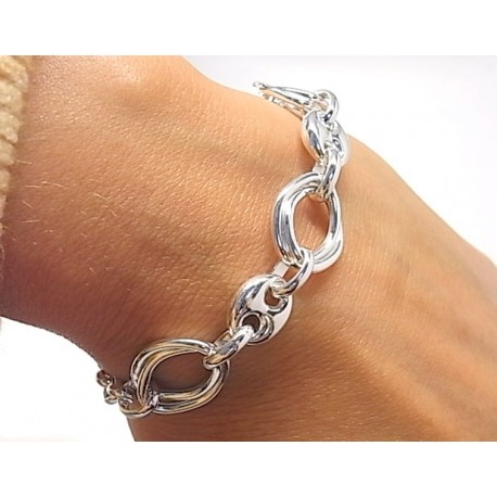 Pulsera calabrote de Plata de ley 1