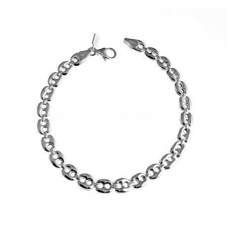 Pulsera eslabones calabrote pequeños de Plata de ley